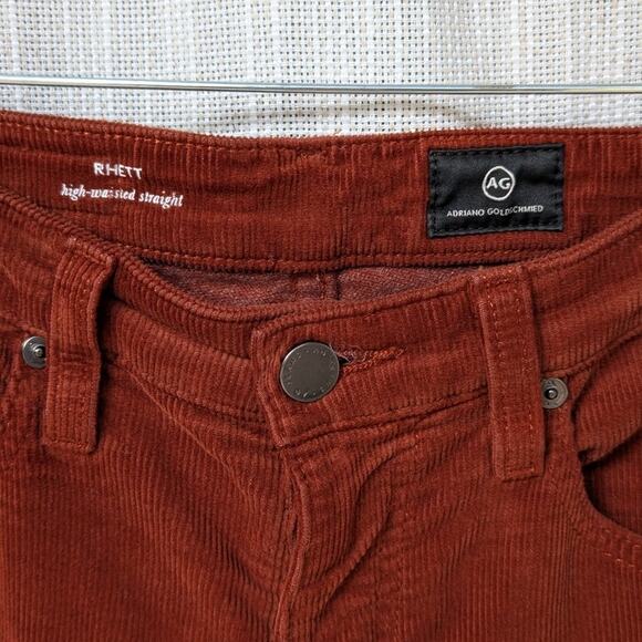 Ag Adriano Goldschmied Rhett Corduroy High Waist Straight Cropped Jeans, size 25 - Picture 4 of 7